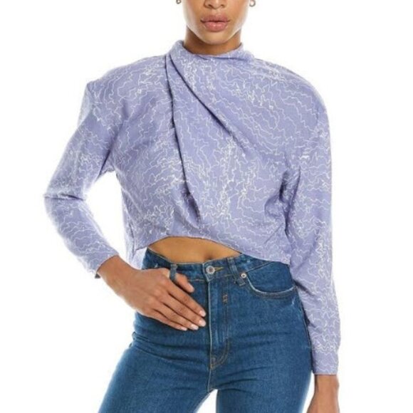 ASTR The Label Draped Bow Back Crop Top Purple Size XS NWT - Picture 1 of 7
